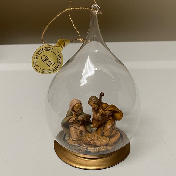 Fontanini by Roman #56240 Holy Family Nativity Scene Handblown Glass Ornament - Picture 4 of 8